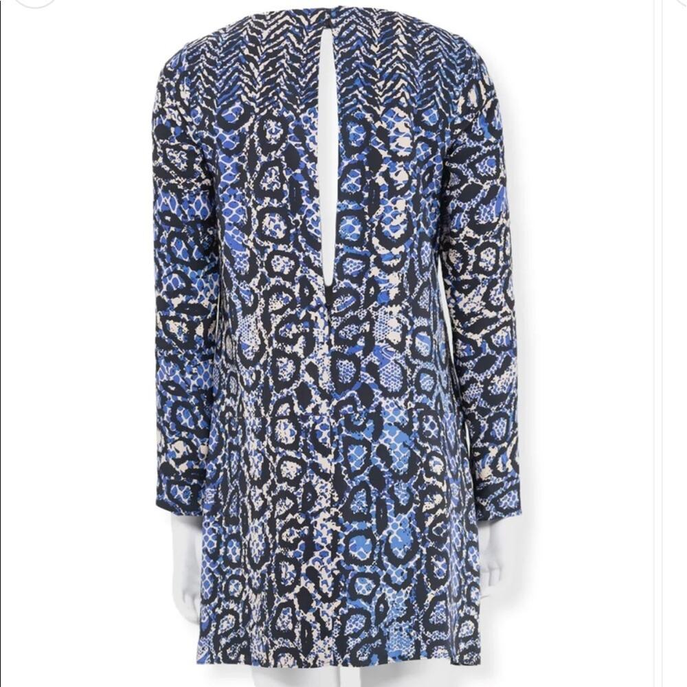 TIBI Silk Python Print Long Sleeve Mini Shift Dre… - image 7